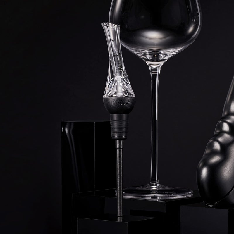 Vintorio Wine Aerator Pourer - Premium Aerating Pourer and Decanter Spout (Black) - Image 3